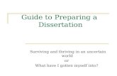 Guide to Preparing a Dissertation Surviving and thriving in an uncertain world or What have I gotten myself into?