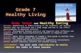 Grade 7 Healthy Living Body Image and Healthy Eating Outcome: demonstrate an understanding of the aesthetic and ability factors that can influence one's.