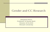 Gender and CC Research Margaret Alston Professor of Social Work Director of GLASS Monash University.