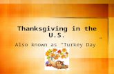 Thanksgiving in the U.S. Also known as “Turkey Day”