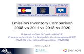 Three-State Air Quality Study (3SAQS) Three-State Data Warehouse (3SDW) Emission Inventory Comparison 2008 vs 2011 vs 2018 vs 2020 University of North.