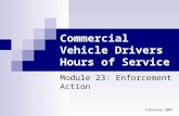 February 2007 Commercial Vehicle Drivers Hours of Service Module 23: Enforcement Action.