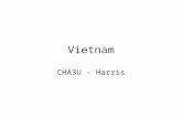 Vietnam CHA3U - Harris. Vietnam Post WWII –declares independence from France Leader – Ho Chi Minh U.S. supports France Refused to back Vietminh b/c of.