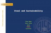 Steel and Sustainability SUSTAINABILITY Your Name Your Title Date Event Location.