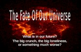 What is in our future? The big crunch, the big loneliness, or something much worse?