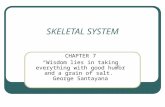 SKELETAL SYSTEM CHAPTER 7 “Wisdom lies in taking everything with good humor and a grain of salt.” George Santayana.