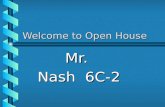Welcome to Open House Mr. Nash 6C-2. General Information IntroductionIntroduction Palmer Passport in AgendaPalmer Passport in Agenda Lunch-2.75Lunch-2.75.