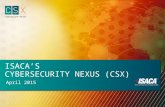 ISACA’S CYBERSECURITY NEXUS (CSX) April 2015. EXECUTIVE OVERVIEW Cybersecurity Skills Crisis Market Need is Clear: ISACA & RSA State of Cybersecurity: