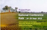Rajasthan National Conference Rabi : 24 -25 Sept. 2013 National Conference Rabi : 24 -25 Sept. 2013 Interventions to Increase Oilseeds, Pulses Production.