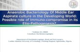 Anaerobic Bacteriology Of Middle Ear Aspirate culture in the Developing World: Possible role of Immuno-compromise in its Etio-Pathogenesis? Anaerobic Bacteriology.