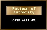 Pattern of Authority Acts 15:1-20. 2 Timothy 3:16-17 All Scripture is given by inspiration of God, & is profitable for doctrine, for reproof, for correction,