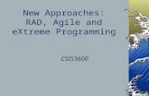 New Approaches: RAD, Agile and eXtreme Programming CSIS3600.
