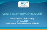 Internet Identity For All Update on.my DOMAIN REGISTRY Presentation to APTLD Meeting 1 st March 2010 Kuala Lumpur Convention Centre, Malaysia Internet.