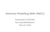 Antenna Modeling With 4NEC2 Presented to HOTARC By Craig Weixelbaum May 22, 2014.