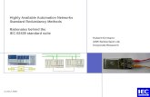 © 2012 ABB Highly Available Automation Networks Standard Redundancy Methods Rationales behind the IEC 62439 standard suite Hubert Kirrmann ABB Switzerland.