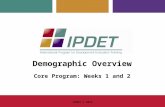 Demographic Overview Core Program: Weeks 1 and 2 IPDET © 2012.