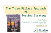 The Three Pillars Approach to Your Agile Testing Strategy Bob Galen President & Principal Consultant RGCG, LLC bob@rgalen.com.