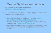 On-line Syllabus and contacts See syllabus to access my webpage at geierm/ geierm/ On-line version of Syllabus.