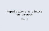 Populations & Limits on Growth Ch. 5. APES Turn in: –Salinity Lab –Predator/Prey Lab –Peppered Moth.