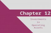 Chapter 12 Investments in Operating Assets. 2 Financial Accounting, 7e Stice/Stice, 2006 © Thomson Financial Statement Items Covered Balance Sheet Income.
