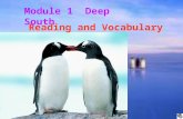 Reading and Vocabulary Module 1 Deep South Which pole has penguins, the North Pole or the South Pole ？