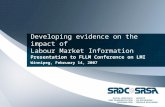 Developing evidence on the impact of Labour Market Information Presentation to FLLM Conference on LMI Winnipeg, February 14, 2007.