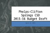 Phelps-Clifton Springs CSD 2015-16 Budget Draft April 8, 2015.