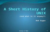 (and what is it anyway?) Bob Eager History of UNIX1.
