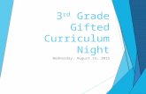 3 rd Grade Gifted Curriculum Night Wednesday, August 15, 2015.