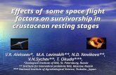 Effects of some space flight factors on survivorship in crustacean resting stages V.R. Alekseev*, M.A. Levinskih**, N.D. Novikova**, V.N.Sychev**, T. Okuda***,