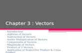 Chapter 3 : Vectors - Introduction - Addition of Vectors - Subtraction of Vectors - Scalar Multiplication of Vectors - Components of Vectors - Magnitude.