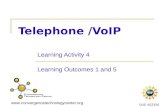 Www.convergencetechnologycenter.org DUE 402356 Telephone /VoIP Learning Activity 4 Learning Outcomes 1 and 5.