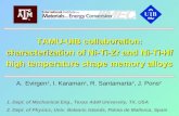 TAMU-UIB collaboration: characterization of Ni-Ti-Zr and Ni-Ti-Hf high temperature shape memory alloys A.Evirgen 1, I. Karaman 1, R. Santamarta 2, J. Pons.