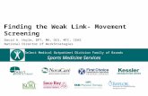 Sports Medicine Services Select Medical Outpatient Division Family of Brands Finding the Weak Link- Movement Screening David A. Hoyle, DPT, MA, OCS, MTC,