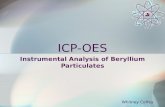 ICP-OES Instrumental Analysis of Beryllium Particulates Whitney Coffey.