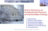 1 A.Stavinsky,XIV-GDRE-workshop,December,13,2012,Dubna Some Remarks on Fundamental Physics at Intermediate Energy 1. Motivation 2. Dense Cold Matter 3.