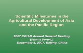Scientific Milestones in the Agricultural Development of Asia and the Pacific Region Scientific Milestones in the Agricultural Development of Asia and.