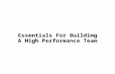 Essentials For Building A High Performance Team Team Building Series.