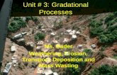 Unit # 3: Gradational Processes Ms. Bader Weathering, Erosion, Transport, Deposition and Mass Wasting.