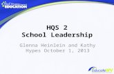 HQS 2 School Leadership Glenna Heinlein and Kathy Hypes October 1, 2013.
