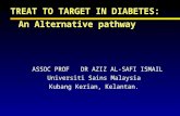 TREAT TO TARGET IN DIABETES: An Alternative pathway ASSOC PROF DR AZIZ AL-SAFI ISMAIL Universiti Sains Malaysia Kubang Kerian, Kelantan.