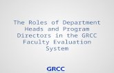 The Roles of Department Heads and Program Directors in the GRCC Faculty Evaluation System.