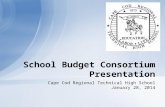 Cape Cod Regional Technical High School January 28, 2014 School Budget Consortium Presentation.