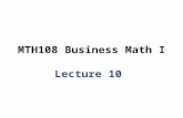 MTH108 Business Math I Lecture 10. Chapter 5 Linear functions; Applications.