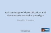 Epistemology of desertification and the ecosystem service paradigm Maurizio Sciortino ECSAC Conference 27-30 August 2012.