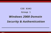 Group 11 CSE 8343 Group 1 Windows 2000 Domain Security & Authentication.