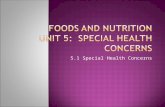 5.1 Special Health Concerns.  When sick or recovering from illness or injury:  Get plenty of fluids  If have poor appetite, fix small, frequent meals.