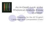 An In-Depth Look at the Rhetorical Analysis Essay Question Preparing for the AP English Language and Composition Exam.