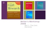 + Writer’s Workshop 2009 Part 1: The Core Elements.