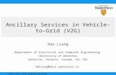 Ancillary Services in Vehicle-to-Grid (V2G) BBCR Smart Grid Subgroup Meeting 2011.1.12 Hao Liang Department of Electrical and Computer Engineering University.